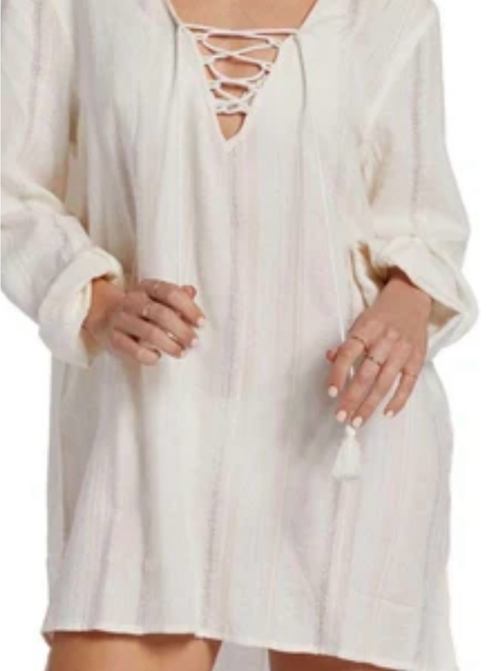 Billabong Ivory Lace-Up Beach Tunic#B32